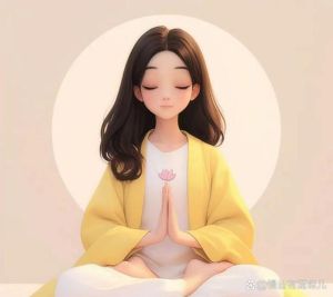 禅修卡通图片女_超高清二次元女娃禅修壁纸，宁静专注，手机壁纸优选
