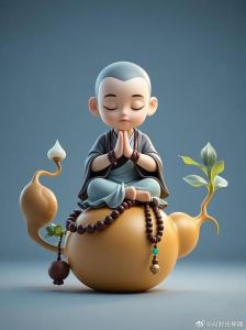 打禅静坐卡通图片_可爱禅坐图，手机屏保，绘本装饰，放松神器