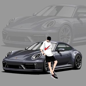 男人和车图片头像_运气爆棚帅小伙酷炫跑车头像