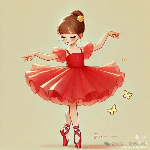 跳舞卡通小女孩图片_跳舞小女孩卡通画，适合kids节和生日会装饰，让房间和课堂都充满活力