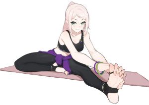 动漫少女一字马图_二次元女生高难度坐姿，酷炫壁纸提神醒脑！