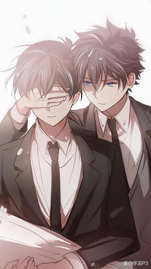 怪盗基德和工藤新一cp漫画图_柯南基德亲昵同框，动漫CP手机壁纸
