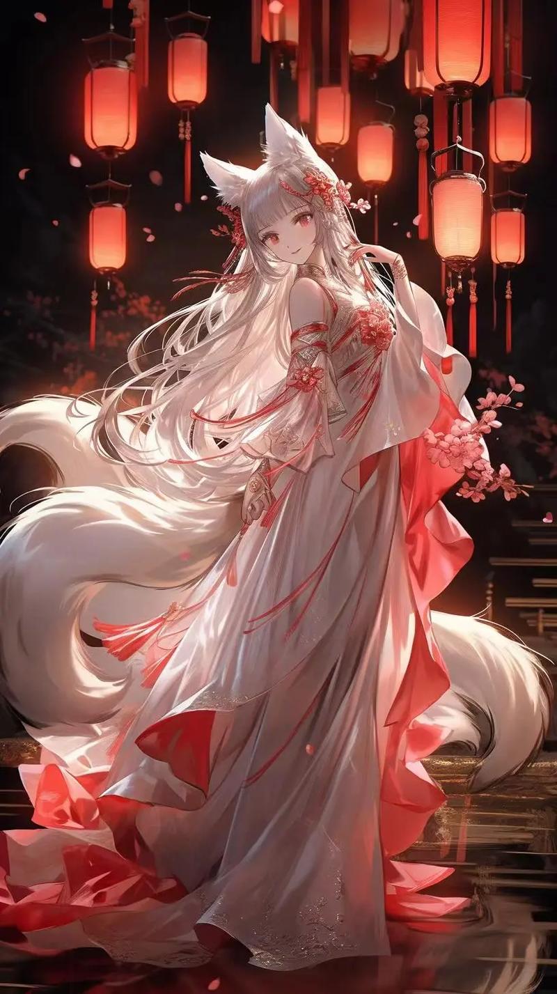 九尾狐妖唯美古风图女_古典装饰壁纸，谁看了不心动？