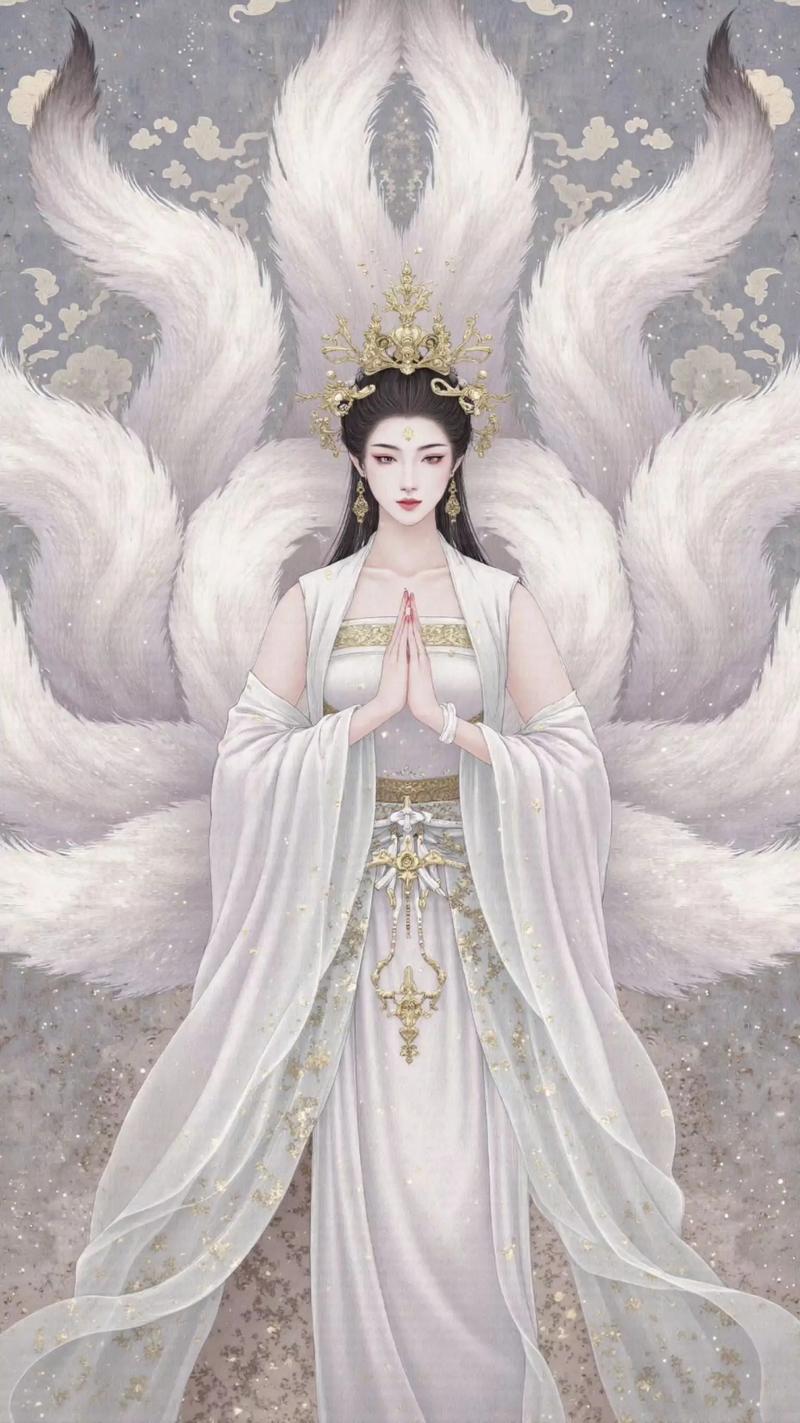 九尾狐妖唯美古风图女_古典装饰壁纸，谁看了不心动？