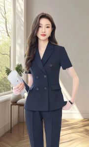 女士夏天正装图片_夏日正装选透气棉麻，清爽又舒适，浅色系显专业，你更爱哪款颜色？