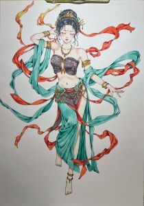 画飞天仙女图片大全_敦煌飞天仙衣飘逸，唐风艺术显开放，灵感商标皆适宜