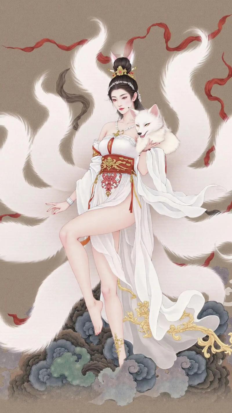 九尾狐妖唯美古风图女_古典装饰壁纸，谁看了不心动？