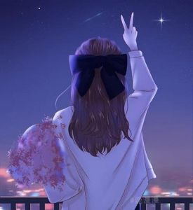 动漫人物背影图片女生_仙气美少女动漫背影，手机电脑头像壁纸，个性设计灵感