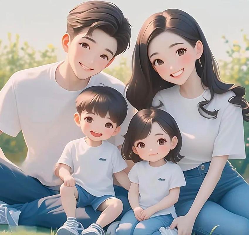 一儿一女四口微信头像_一儿一女四口，温馨和谐，你们喜欢什么风格？