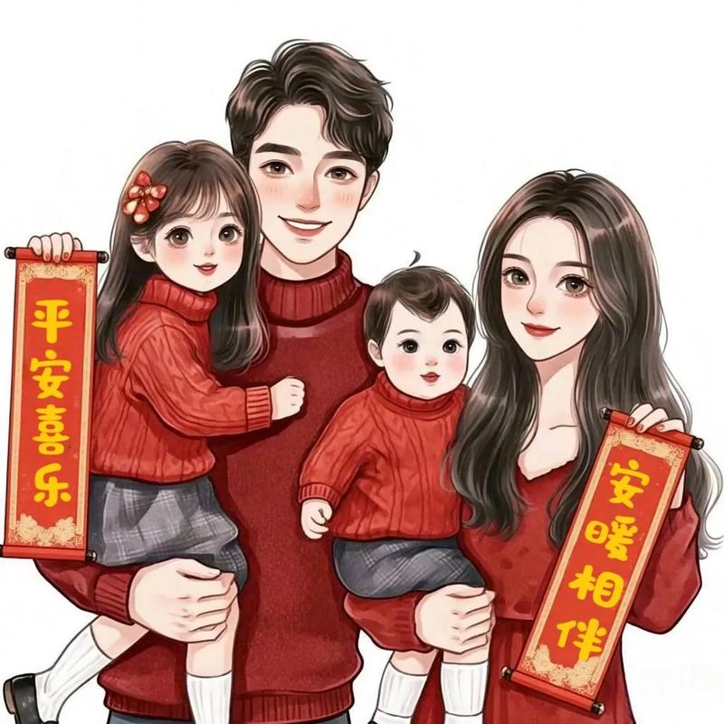 一儿一女四口微信头像_一儿一女四口，温馨和谐，你们喜欢什么风格？