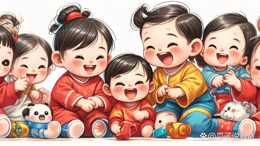儿女双全的图片卡通背景图_儿女双全喜庆图，家庭幸福温馨，生日聚会朋友圈通用！